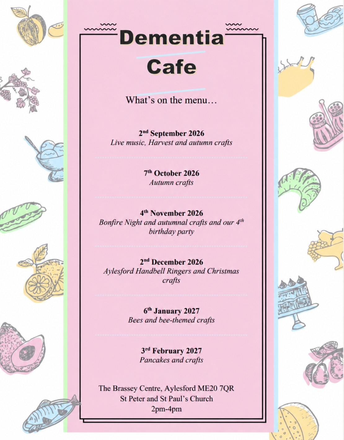 dementia cafe menu
